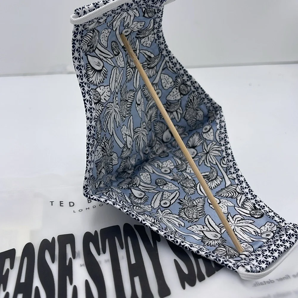 Black and White Patterned Face Mask TED BAKER LONDON Reversible Reusable NWT
